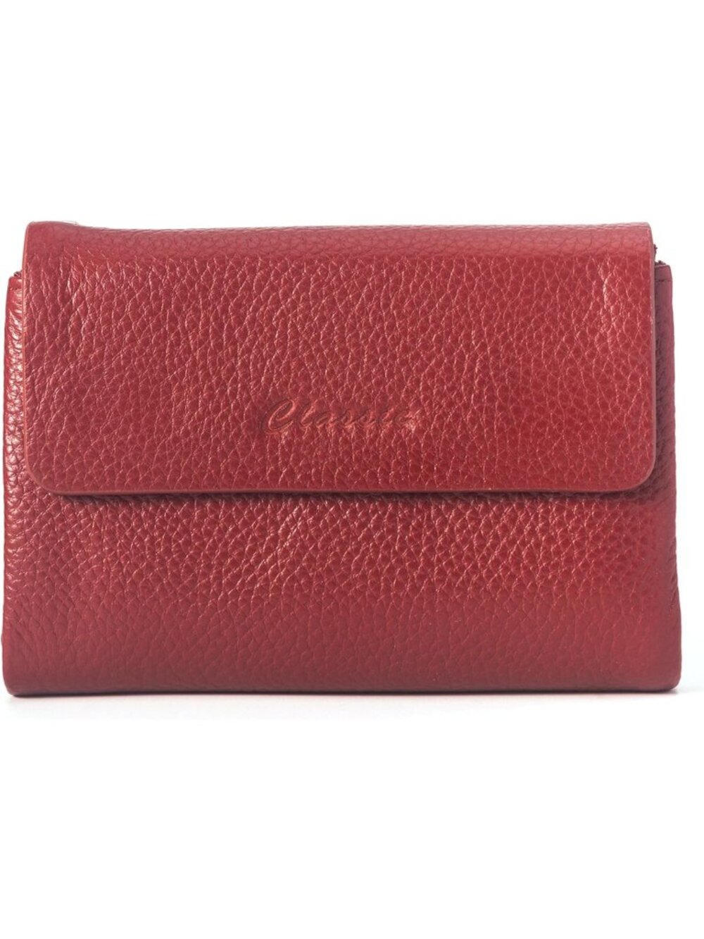Genuine Leather Women's Bifold Wallet with Magnetic Closure & ID Window